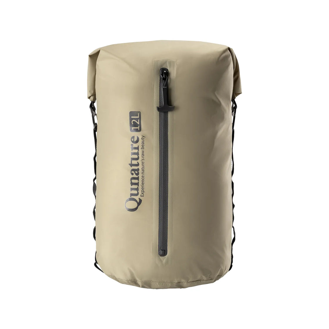 A khaki waterproof 12L large capacity compression bag for bikepacking