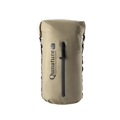 A khaki waterproof 6L large capacity compression bag for bikepacking