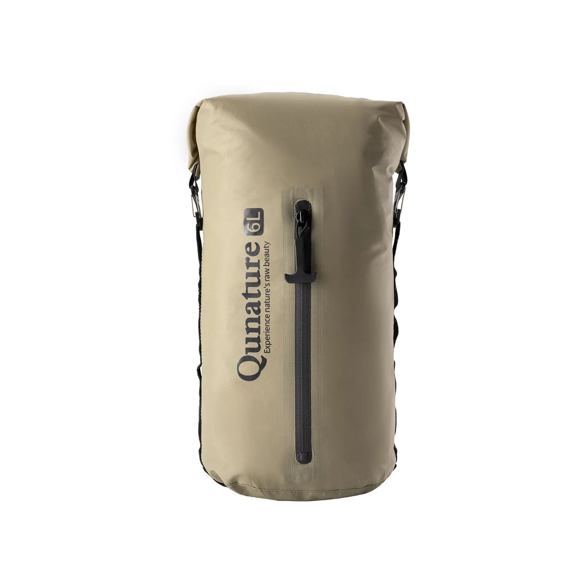 A khaki waterproof 6L large capacity compression bag for bikepacking