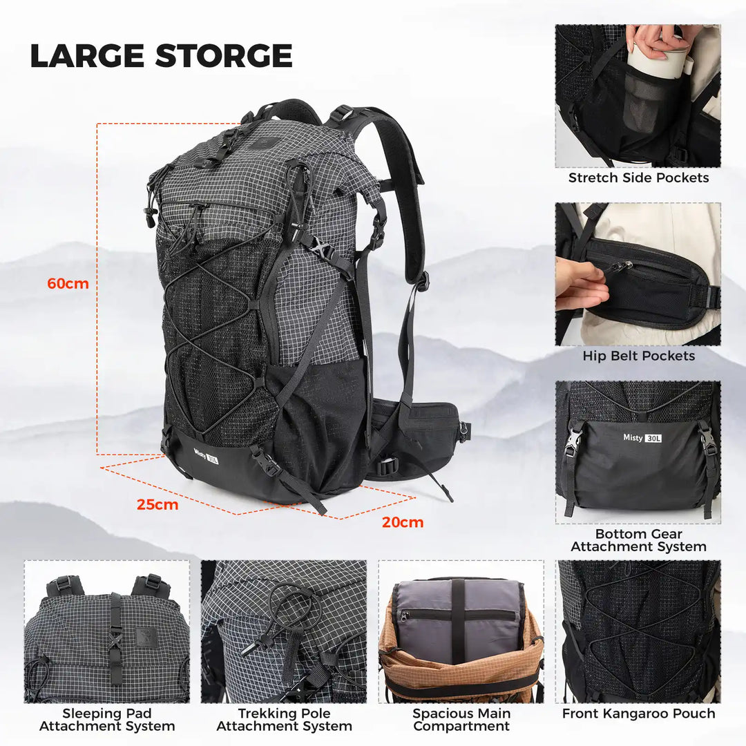 Large-capacity Outdoor Hiking Backpack 30-35L- Qunature – Qunature Global