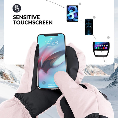 Windproof Waterproof Thermal Ski Gloves Double-Layer Insulation Touchscreen